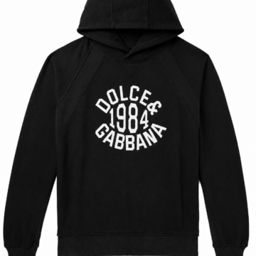 Black Vintage Logo Print Hoodie