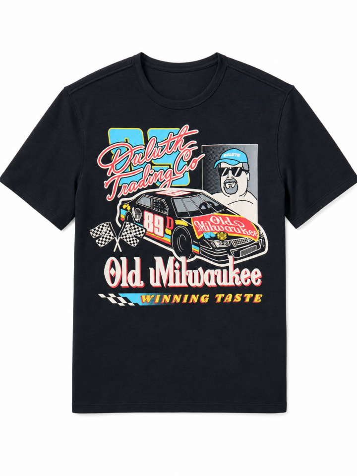Black Retro Racing Graphic T-Shirt