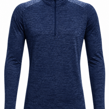 Heathered Navy Mock Neck Quarter-Zip Pullover