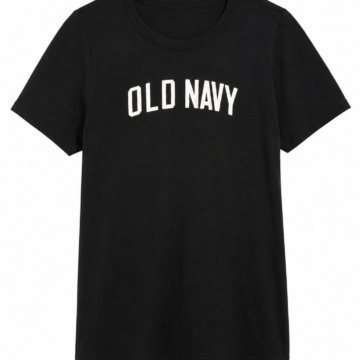 Black Regular Fit Crew Neck T-Shirt with White Chest Logo
