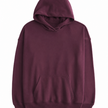 Burgundy Solid Oversized Hoodie