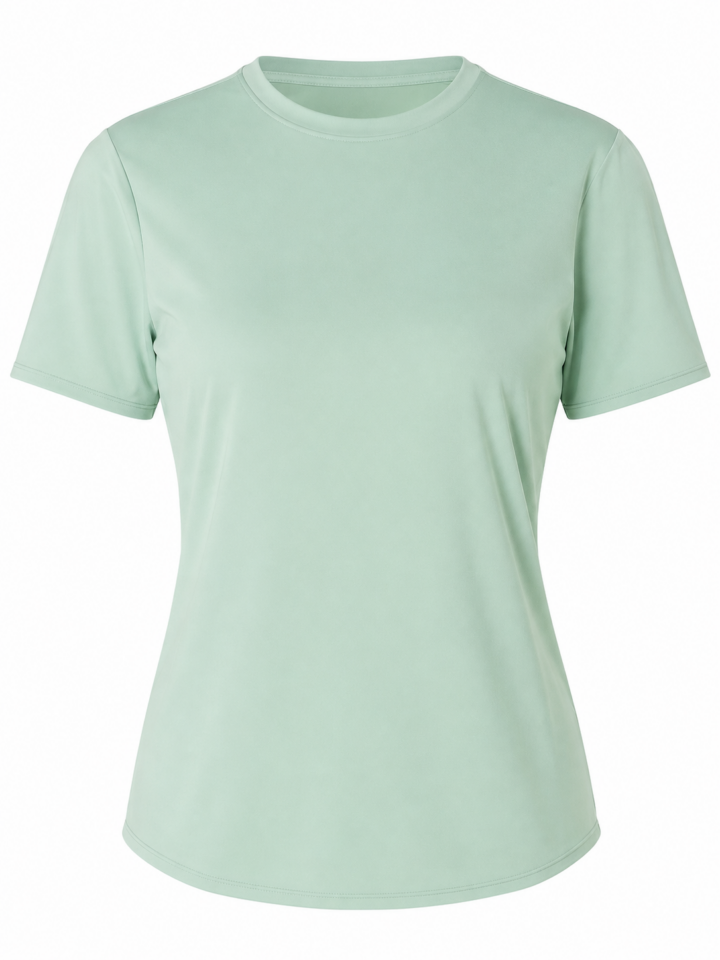 Light Mint Green Short-Sleeve T-Shirt with Crew Neck