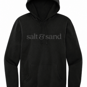 Black Pullover Hoodie with Text Graphic