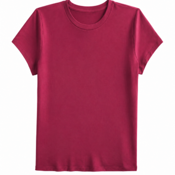 Dark Red/Burgundy Classic Crew Neck Short-Sleeve T-Shirt