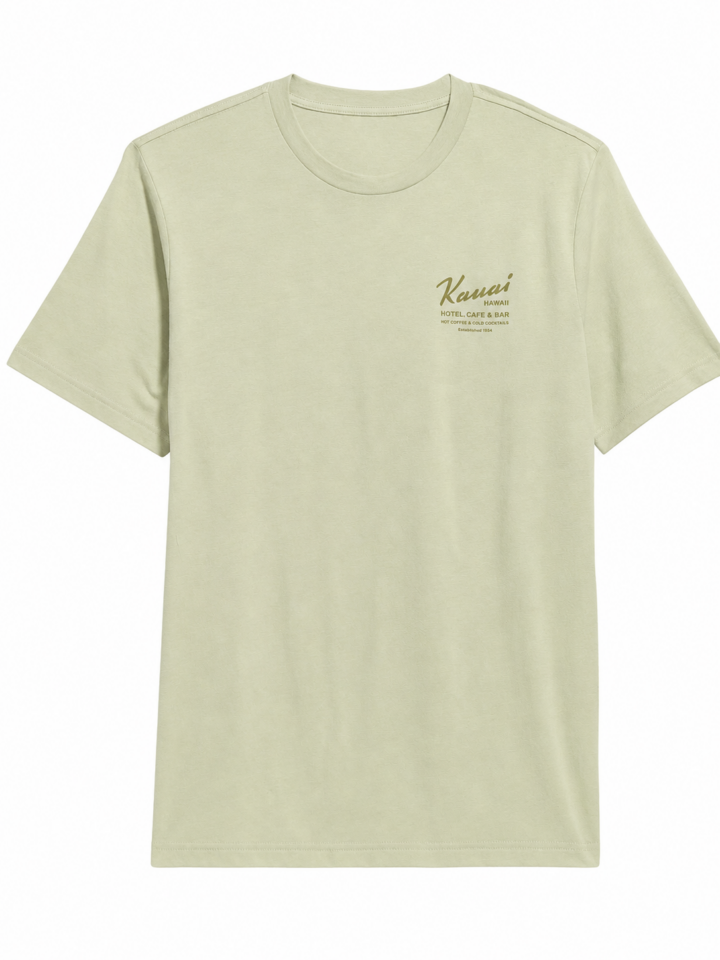 Pale Sage Green Graphic Crew Neck T-Shirt