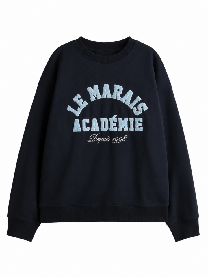 Black Relaxed Fit Crewneck Sweatshirt