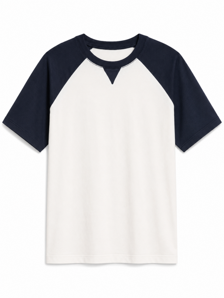 Cream Raglan Sleeve Crew Neck T-Shirt