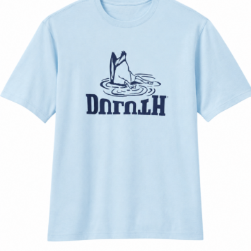 Light Blue Relaxed Fit Short-Sleeve T-Shirt with Shark Graphic