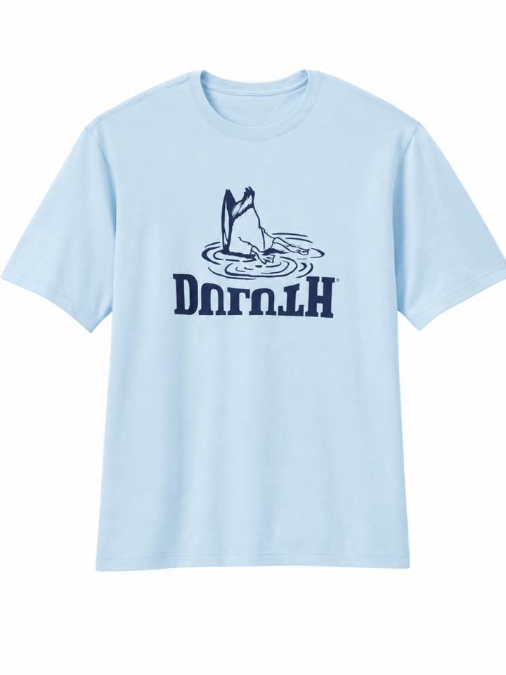 Light Blue Relaxed Fit Short-Sleeve T-Shirt with Shark Graphic