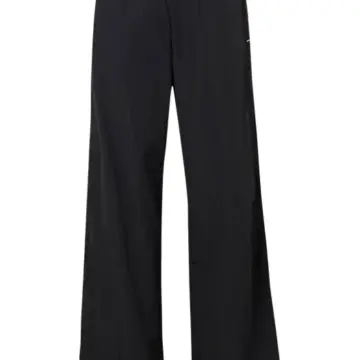 Black Flared Athletic Pants with Elastic Waist