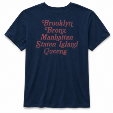 Navy Retro NYC Boroughs Graphic T-Shirt