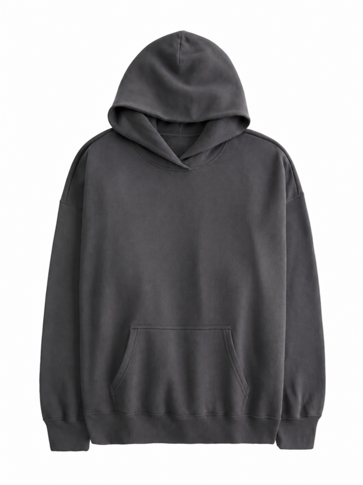 Charcoal Gray Oversized Fleece Hoodie