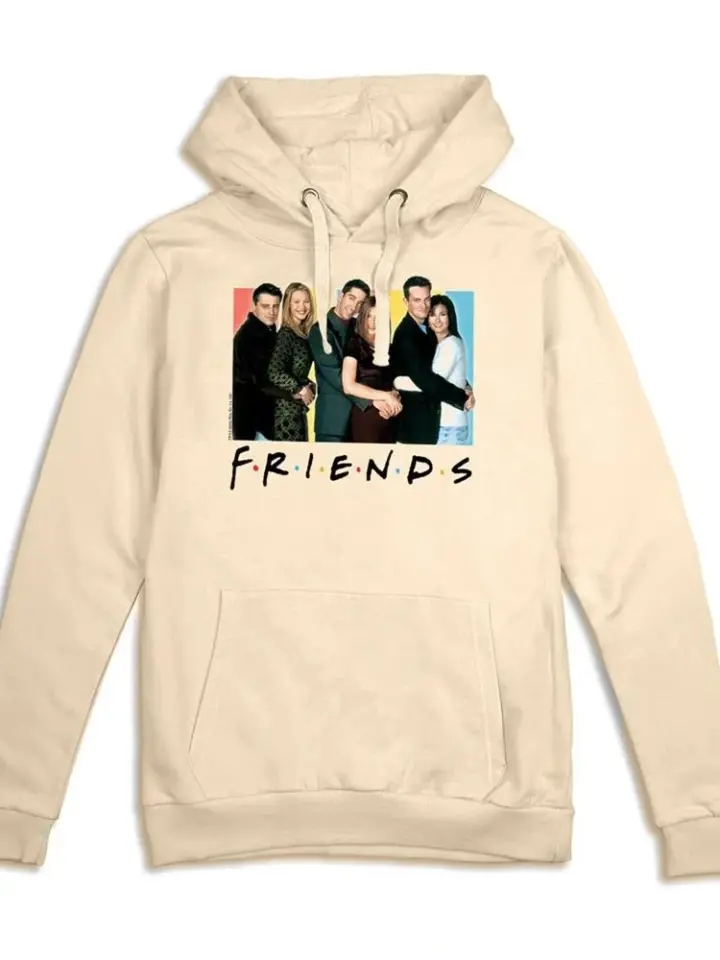 Cream Pullover Hoodie with Friends TV Show Graphic