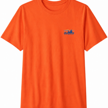 Bright Orange Crew Neck T-Shirt with Small Chest Logo