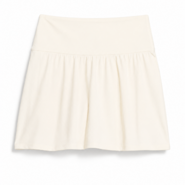 Off-White A-Line Mini Skirt with Pleats