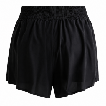Black Flowy Smocked Waist Shorts with Side Slit