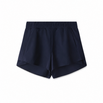 Navy Relaxed-Fit Elastic Waist Shorts