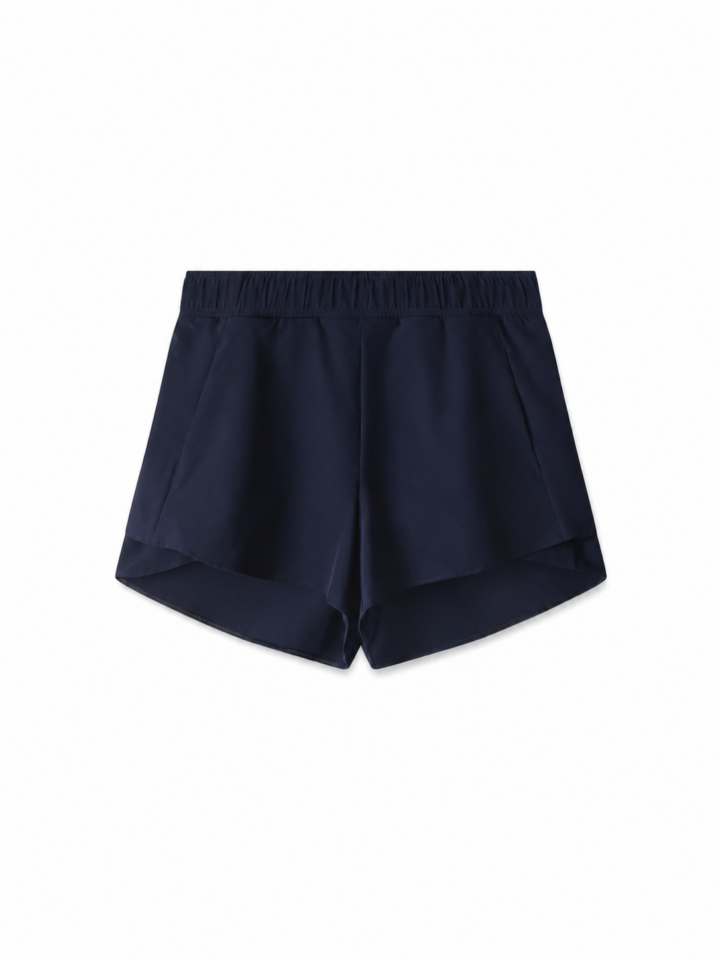 Navy Relaxed-Fit Elastic Waist Shorts
