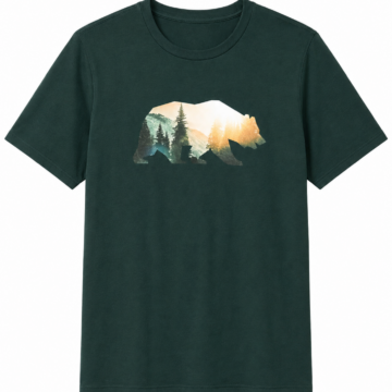 Forest Green Bear Mountain Graphic T-Shirt