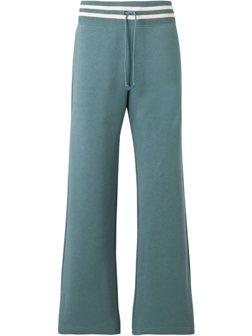 Dusty Teal High-Waist Flared Sweatpants