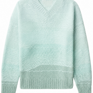Light Mint Green Relaxed Fit V-Neck Sweater