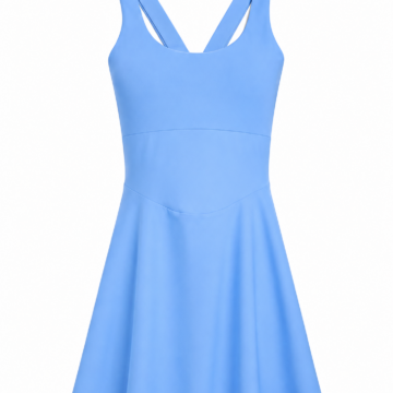Light Blue Fit-and-Flare Sleeveless Dress
