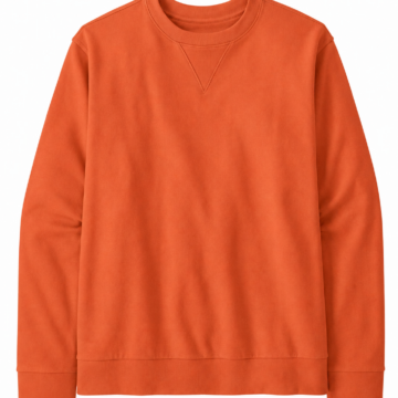 Orange Long-Sleeve Crewneck Pullover Sweatshirt