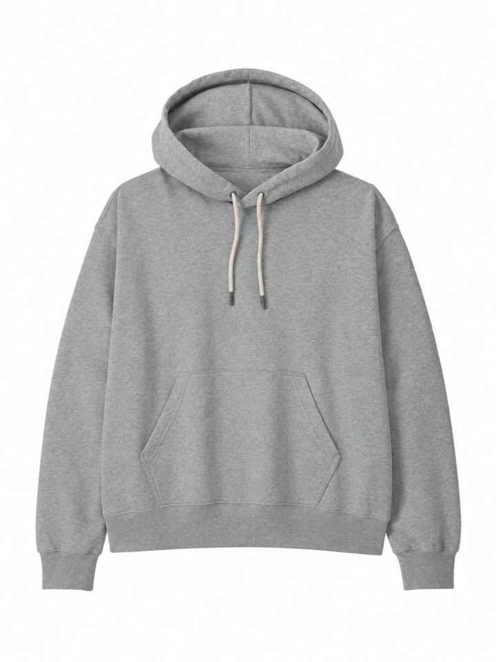Heather Grey Relaxed Pullover Hoodie