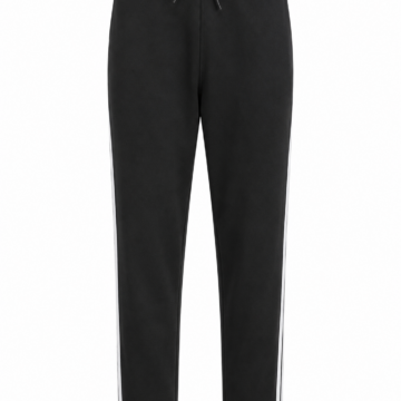 Black Straight-Leg Sweatpants with White Side Stripe