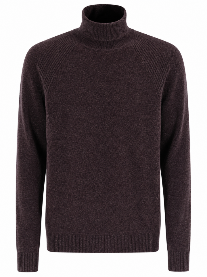 Dark Marl Brown Turtleneck Sweater