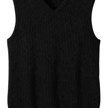 Black V-Neck Knit Sweater Vest
