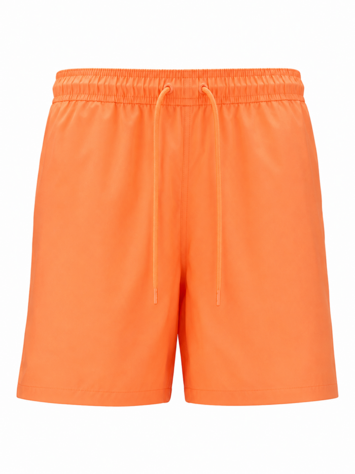 Orange Drawstring Athletic Shorts