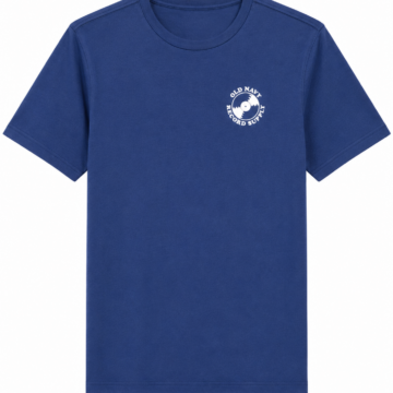 Solid Blue Crewneck Tee with Small Logo