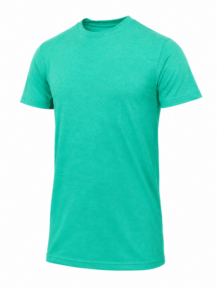 Teal Heathered Crew Neck Short-Sleeve T-Shirt