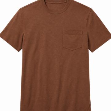 Brown Heathered Crew Neck T-Shirt