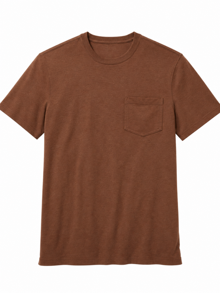 Brown Heathered Crew Neck T-Shirt