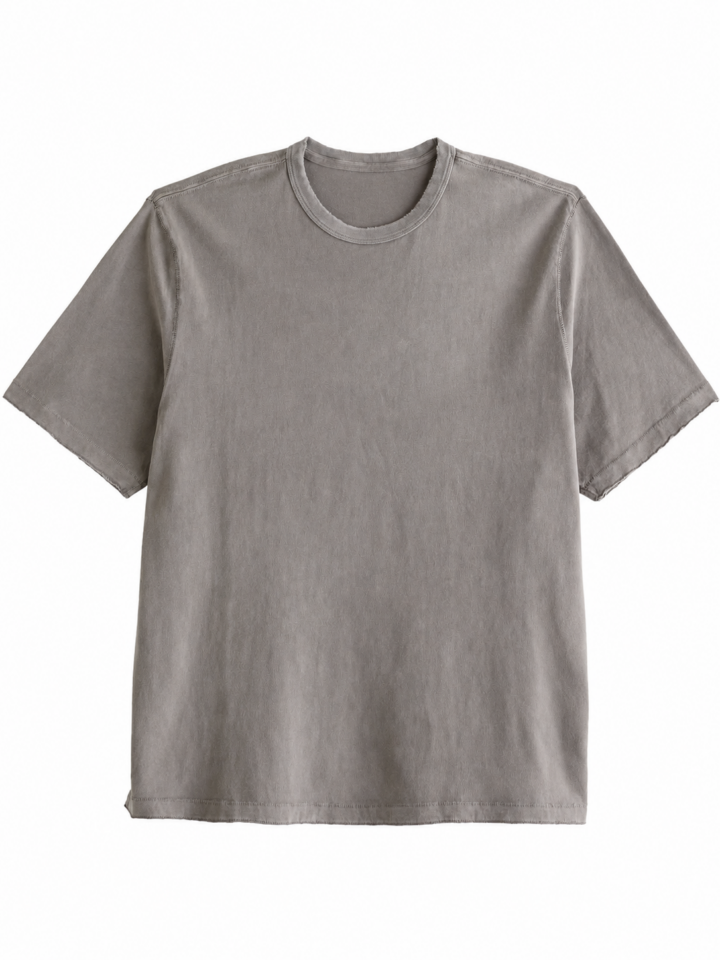 Grey Acid-Wash Oversized T-Shirt