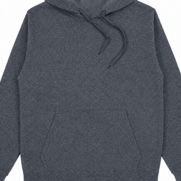 Heathered Dark Grey Pullover Hoodie with Marled Knit Texture