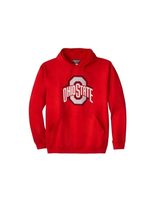 Solid Red Relaxed Fit Pullover Hoodie