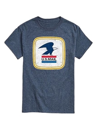 Heather Navy Vintage US Mail Graphic T-Shirt