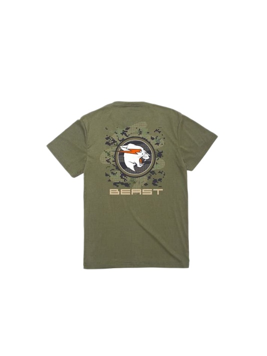 Olive Green Beast Graphic T-Shirt