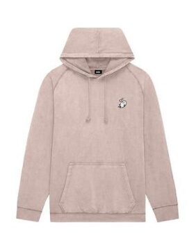 Light Dusty Pink Acid-Wash Longline Pullover Hoodie