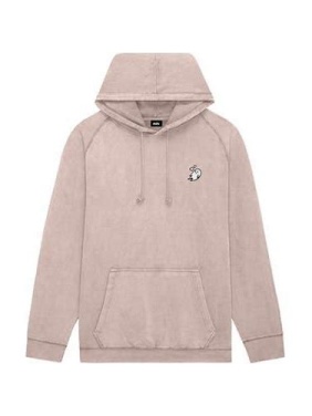 Light Dusty Pink Acid-Wash Longline Pullover Hoodie