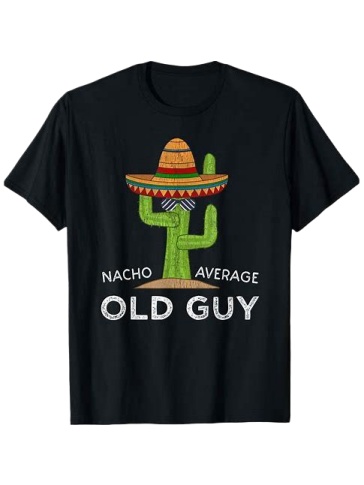 Black Funny Cactus Sombrero Graphic Crewneck T-Shirt