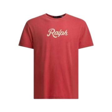 Muted Red Ralph Lauren Script Logo Crewneck T-Shirt