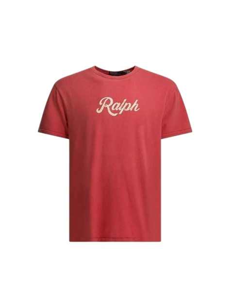 Muted Red Ralph Lauren Script Logo Crewneck T-Shirt