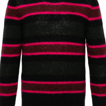 Black Striped Crew Neck Long-Sleeve Sweater