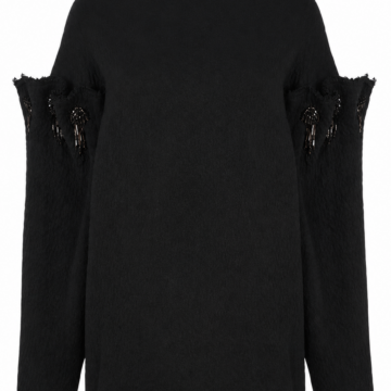Black Cut-Out Detail Relaxed Sweater