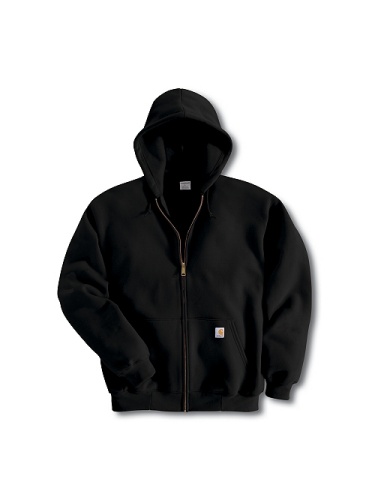 Oversized Black Full-Zip Hooded Sweatshirt