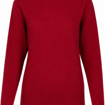 Red Regular Fit Crew Neck Long Sleeve Knit Sweater